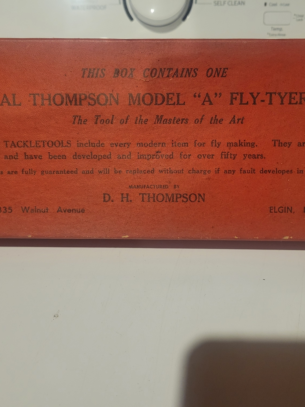 D. H. Thompson Model "A" Fly-Tyer Box - Orange Red
